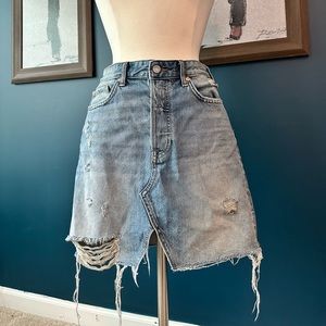 H&M tattered denim skirt